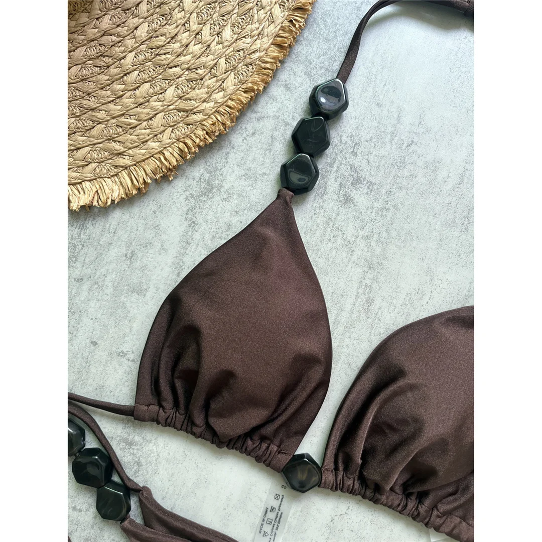 Halter High Leg Cut Bikini Damen Bademode Zweiteiliger Bikini-Set Mini-Tanga Gepolsterter Badeanzug Badebekleidung V7320 – Detail 20