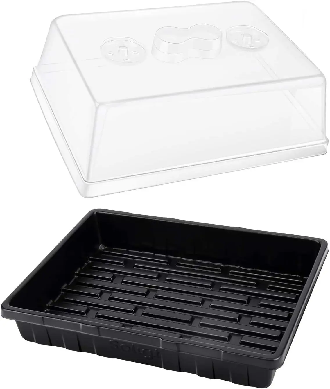 

[Thick Plastic] 3-Set Strong Seed Starter Trays with 5" Humidity Domes for Seed Starting, Germination, Seedling Propagati