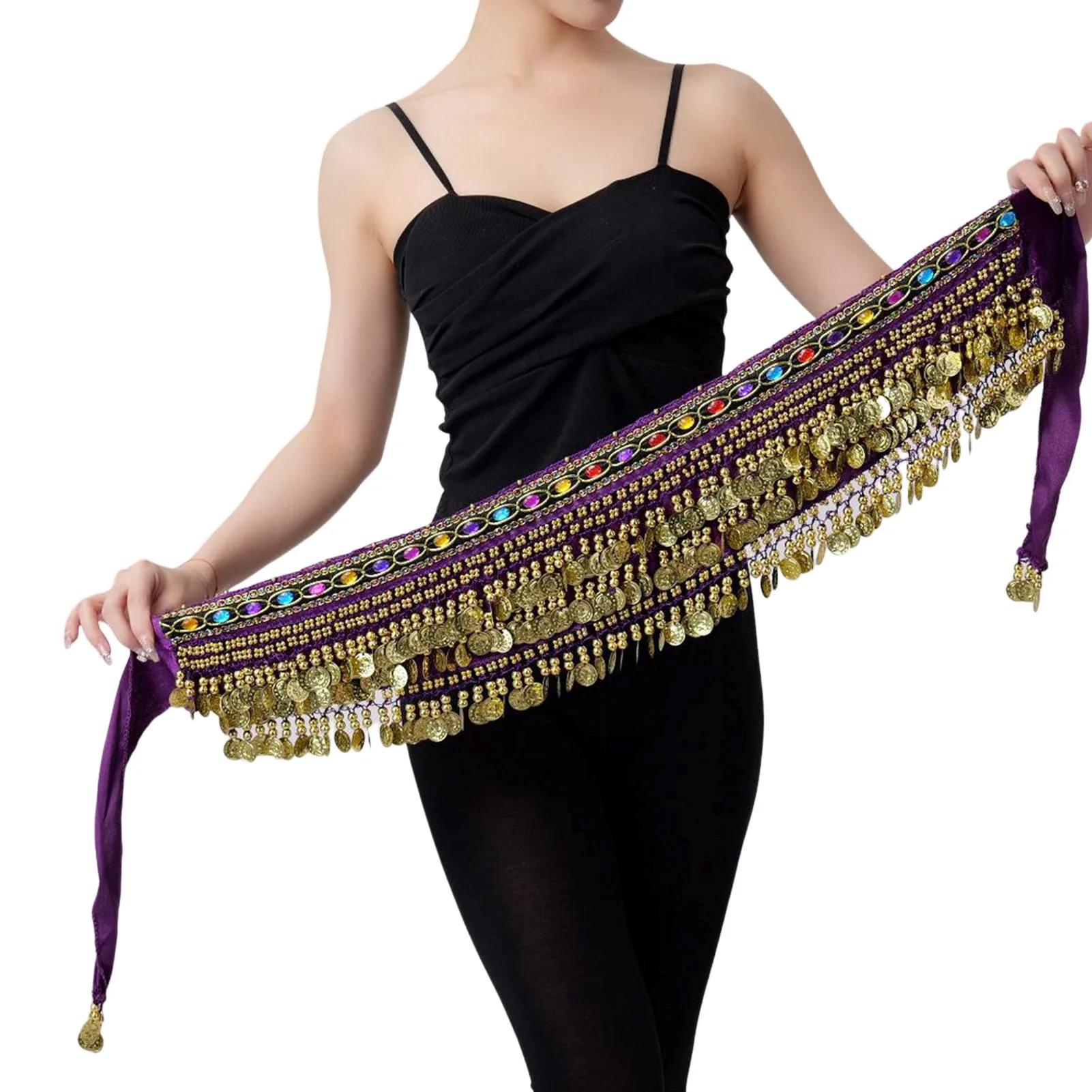 

Hip Scarf for Belly Dancing Waist Chain Dance Hip Scarf Belt with Dangling Coin Suitable for Bellydance Yoga Class