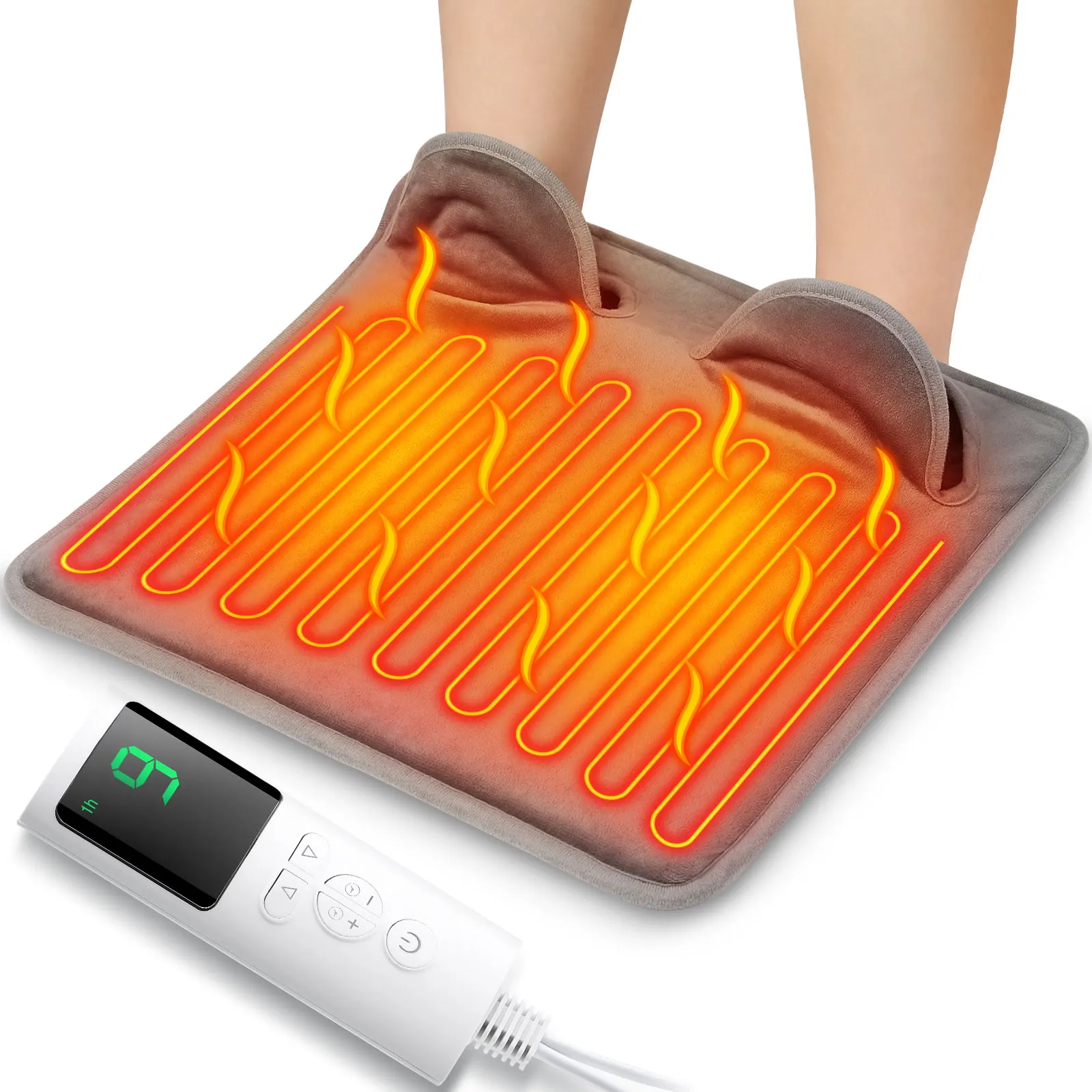 Electric Foot Warmers Pad, 9 Temperatures 4 Timed Feet Warmer Back Neck Heading Pad Heated Slippers Office Winter Warmer