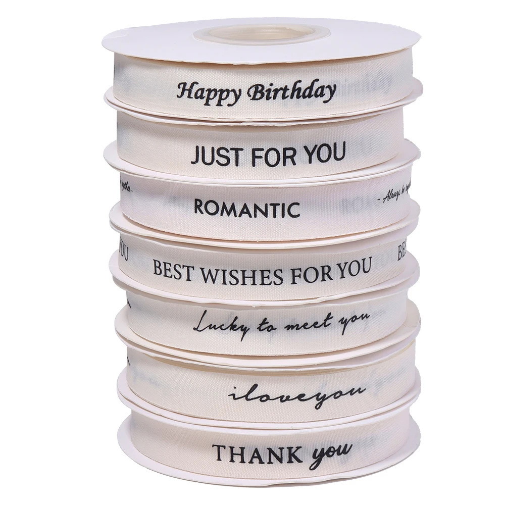 30 m langes, mit Buchstaben bedrucktes, beiges Baumwollband mit der Aufschrift „JUST FOR YOU“ für DIY-Kuchen, Blumen, Schmuck, Geschenkverpackung und Hochzeitsdekoration – Detail 5