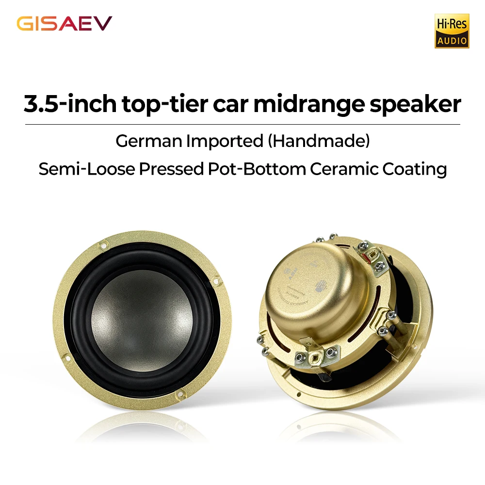 Altavoz de Rango Medio para Auto de 3.5 Pulgadas, Cono de Cerámica, Unidad de Medio Rango Semi-Suelta, Altavoz para Puerta de Vehículo