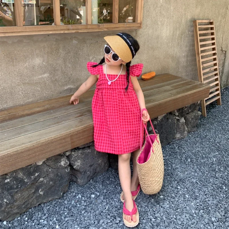 2024 Beach Mother Daughter Resort Dress Vacation Mom Girl Baby Matching Korean Equal Mama and Me Clothes Cute Ruffle Sleeve