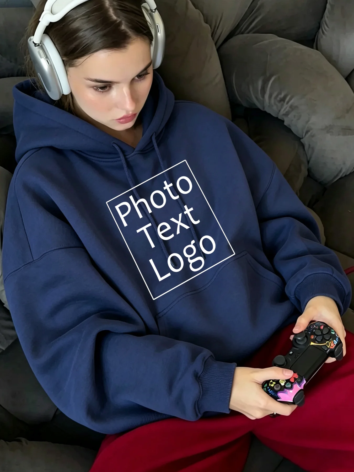 Autumn Fleece Woman Hoodies Personalized DIY Customized Casual Loose Team Pullover Pocket All-Match Streetwear Sport Y2K Clothes
