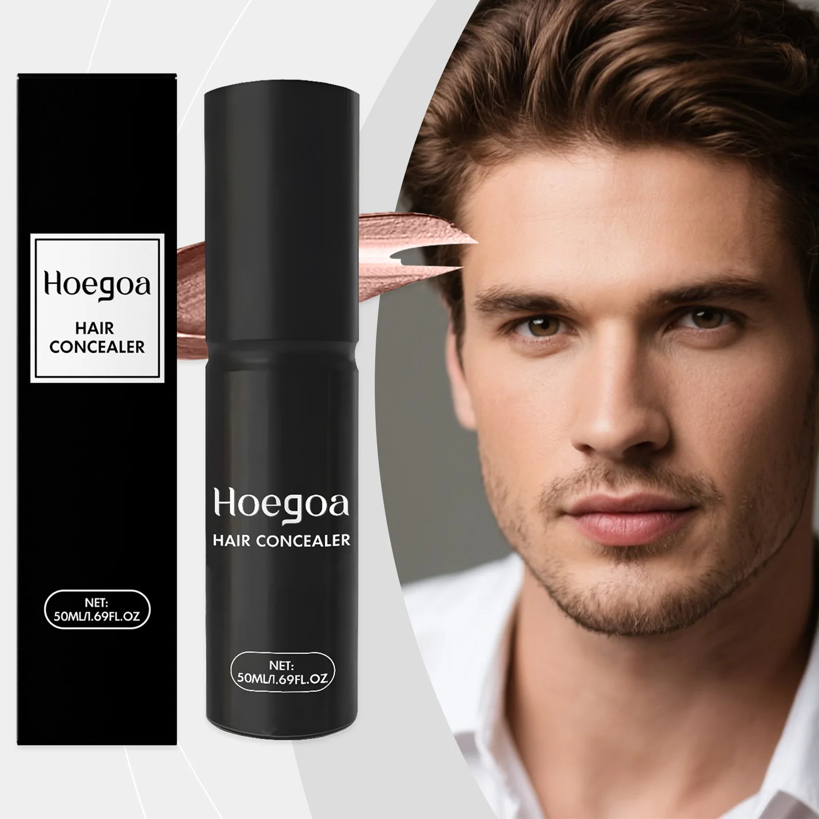 

1PCS HOEGOA Brown Hair Mask Natural Color Rendering Disposable Short Effect Reissue Tool Portable Pen