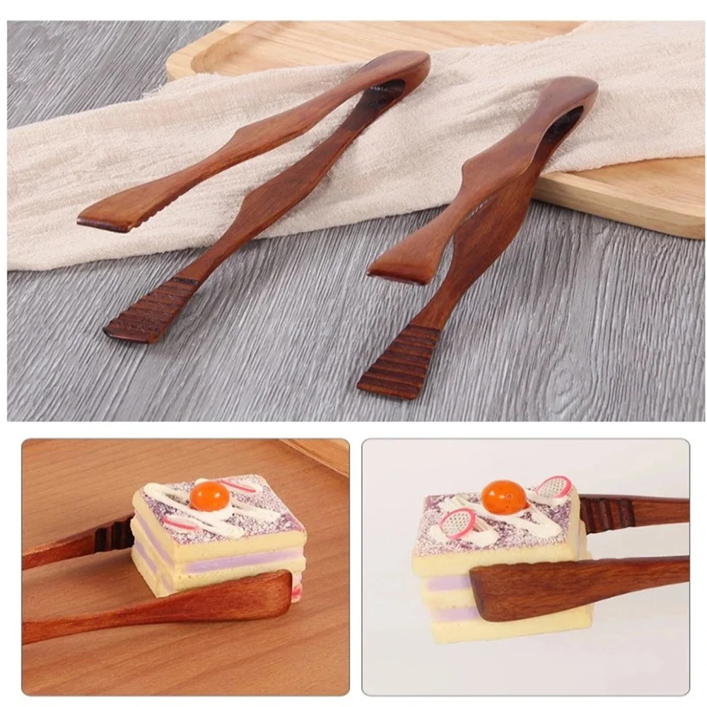 Salad Fashion Simple Health Portable Home Bread Clip Small Security Kitchen Buffet Convenient Food Clip Wood