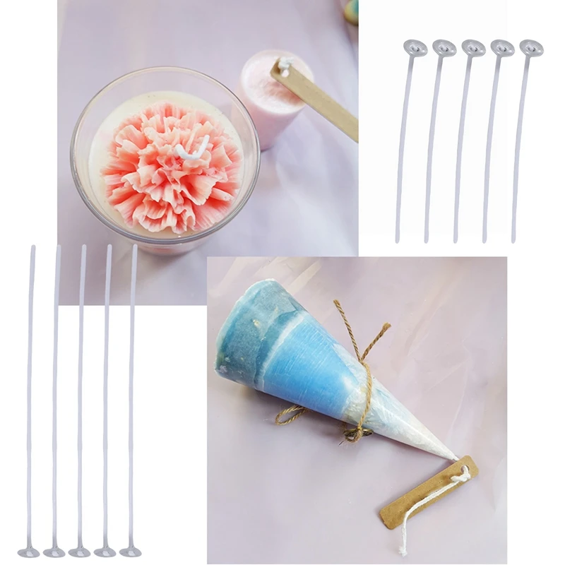 300Pcs Low Smoke Natural Candle Wick With Wax Pre-Wax Wick, Candle Making Kit For Candle Making And Candle DIY Christmas Gifts