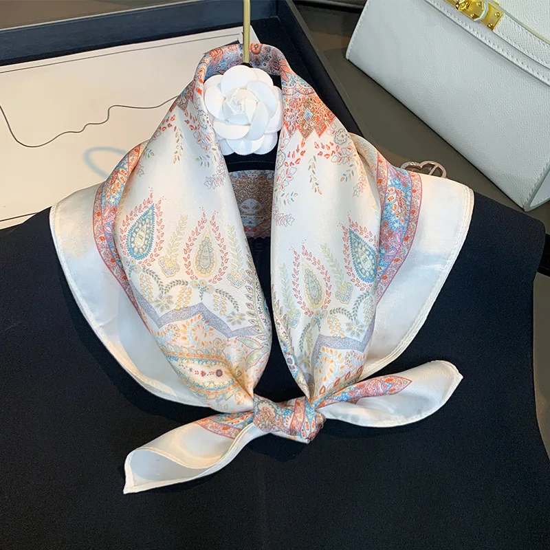 

Spring Summer Paisley Square Scarf for Women All-match Thin Sun Protection Neck Scarf