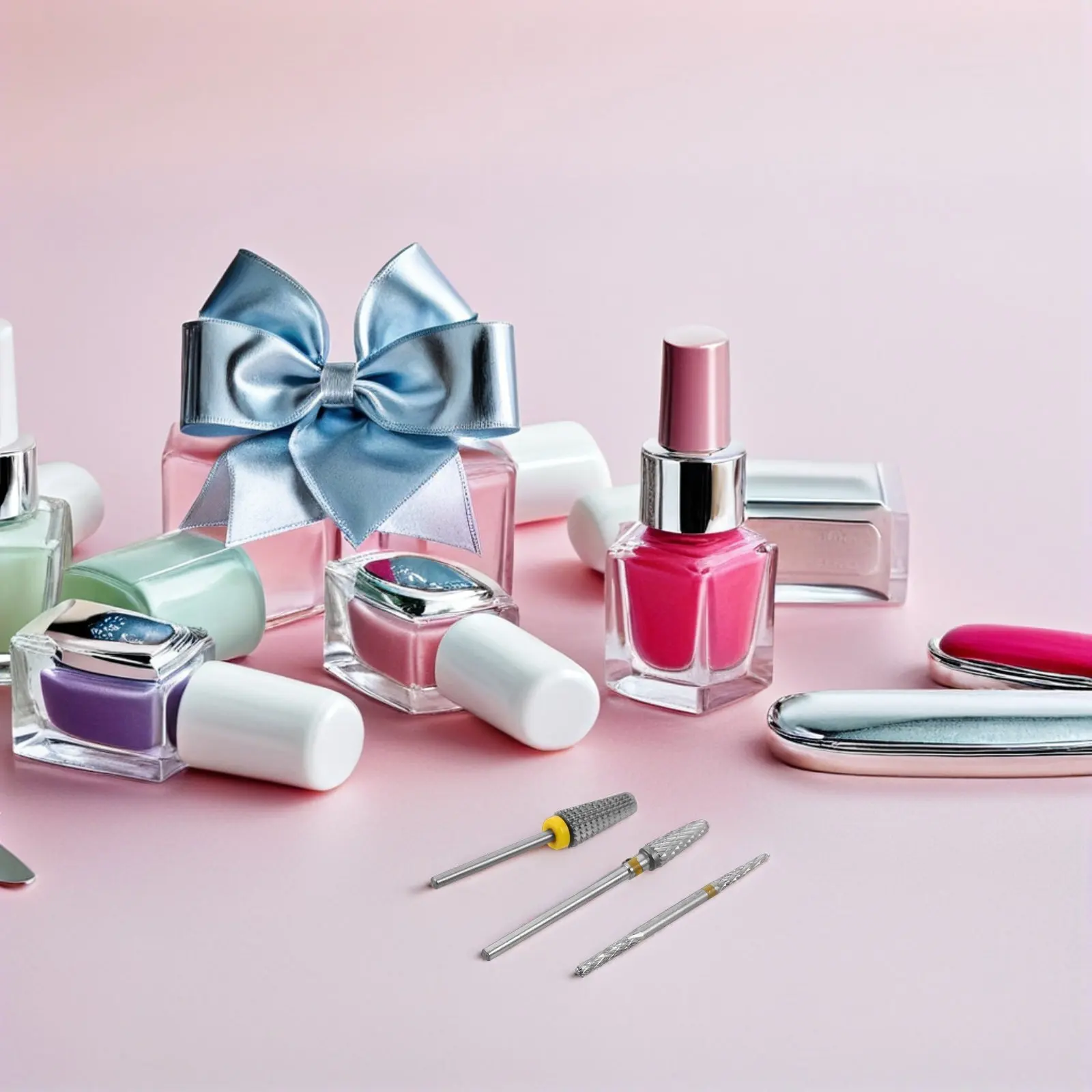 

Набор из 3 многоразовых твердосплавных насадок для маникюра и педикюра с защитой от ржавчины для точной обработки ногтей, для домашнего и салонного ухода