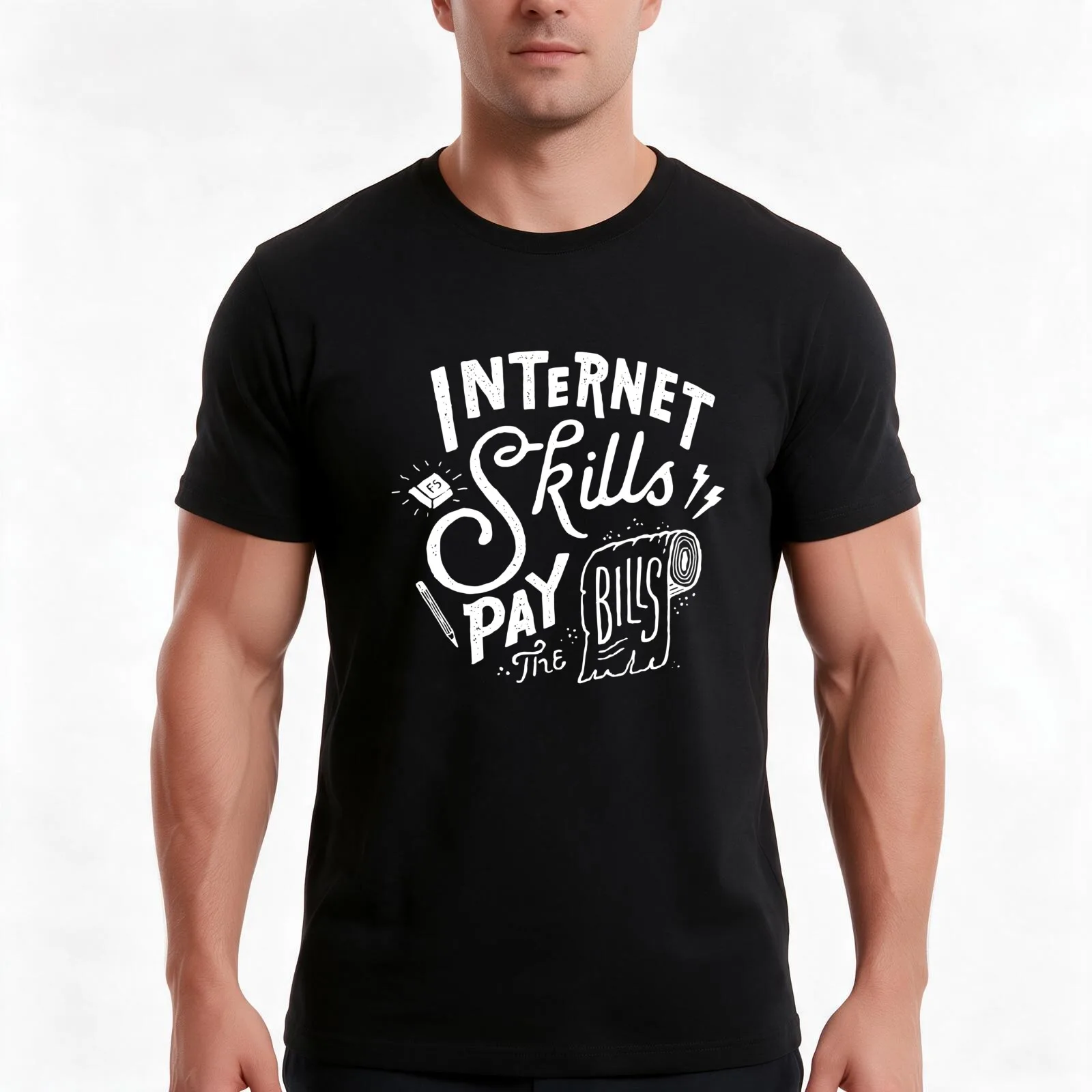 Pay the Bills T-Shirt, Summer Casual Cotton Tee, Oversized Streetwear Tops, Vintage Graphic Print, Loose Fit Short Sleeve
