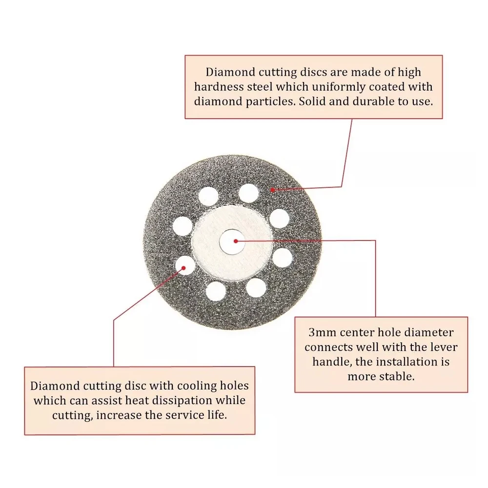 31pcs Diamond Cutting Discs Wheel Saw Blade Set Drill Bit For Dremel Rotary Tool Accessories Multi-Size Blades view 5