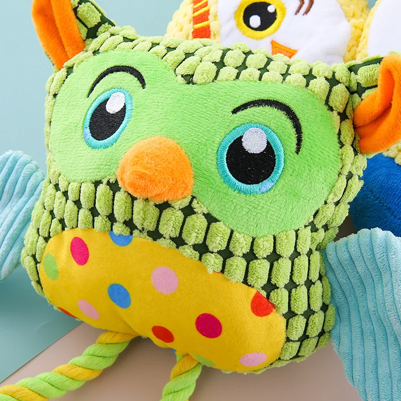 1 قطعة لعبة الكلب القطيفة التفاعلية على شكل بومة رقعة الشطرنج ، تدريب تفاعلي لطحن أسنان الكلاب ، - لعبة متينة للحيوانات الأليفة