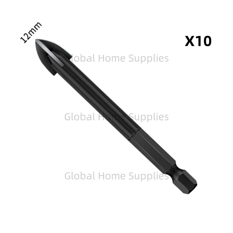 10Pcs 3/4/5/6/7/8/10/12mm Cross Hex Drill Bit Set for Tile Porcelain Glass Mirror Multifunction Tile Porcelain Carbide Drills - Image 10