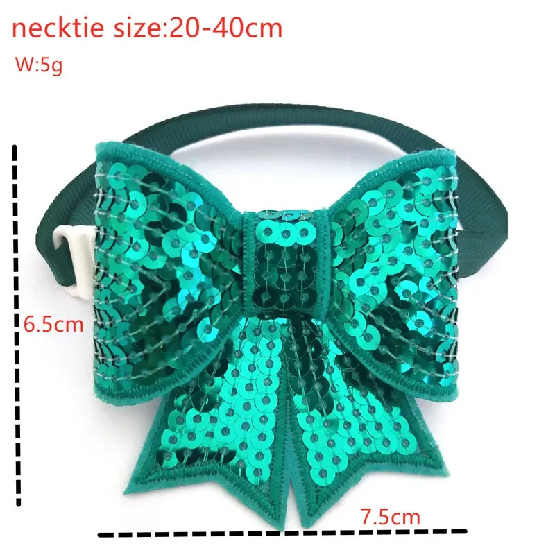 30/50pcs CuteColorful Sequins Shining Pet Puppy Dog Bow Ties Adjustable Bowties for Small&Medium Dog Accessories Pet Products