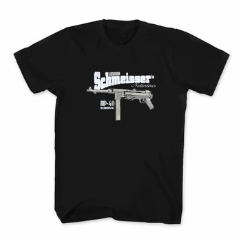 Hugo Schmeisser Machinen 권총 티셔츠, 악명 높은 MP-40 남성용 면 반팔 O넥 티셔츠, 여름 신상 S-3XL