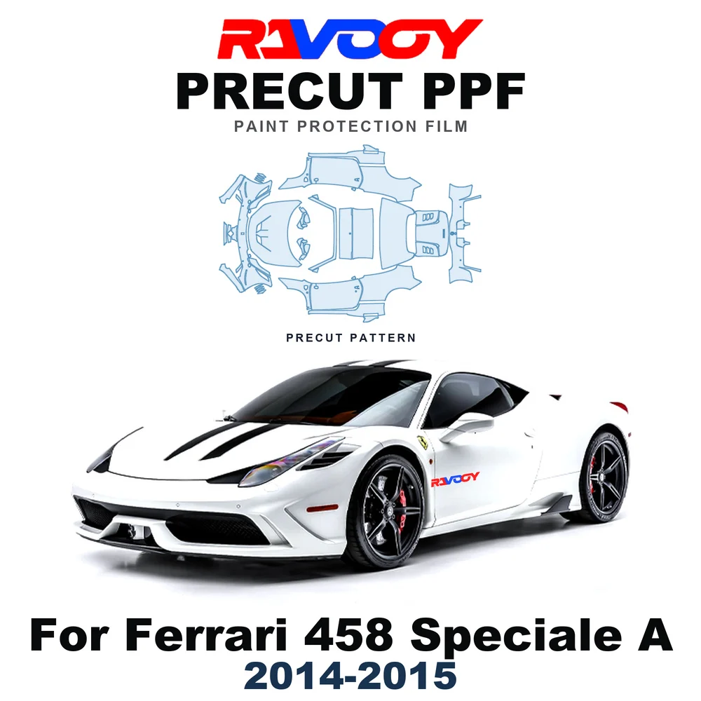 Precut PPF For Ferrari 458 Speciale A 2014-2015 8.5mil TPU Paint Protection Film Hood Bonnet Bumper Headlight Self-Healing Roof