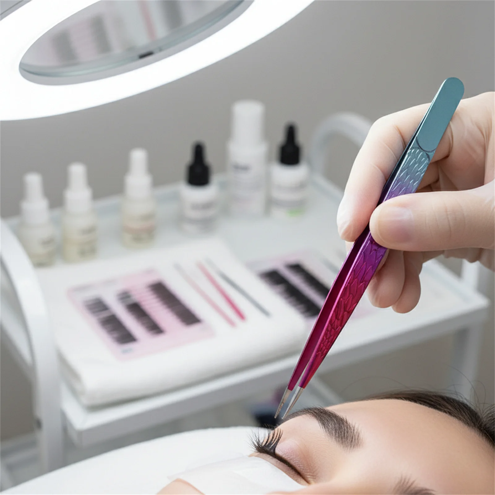 Pinzette per extension ciglia ad alta precisione Strumenti professionali per pinzette per ciglia in acciaio inossidabile per trucco da salone fai-da-te per ciglia