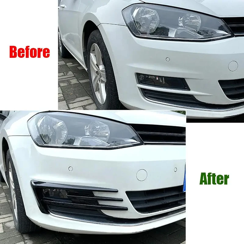 High Quality Car Front Bumper Spoiler Air Knife Fog Lamp Cover Splitter Auto Body Kits Accessories For VK Golf7 MK7 2013-2016