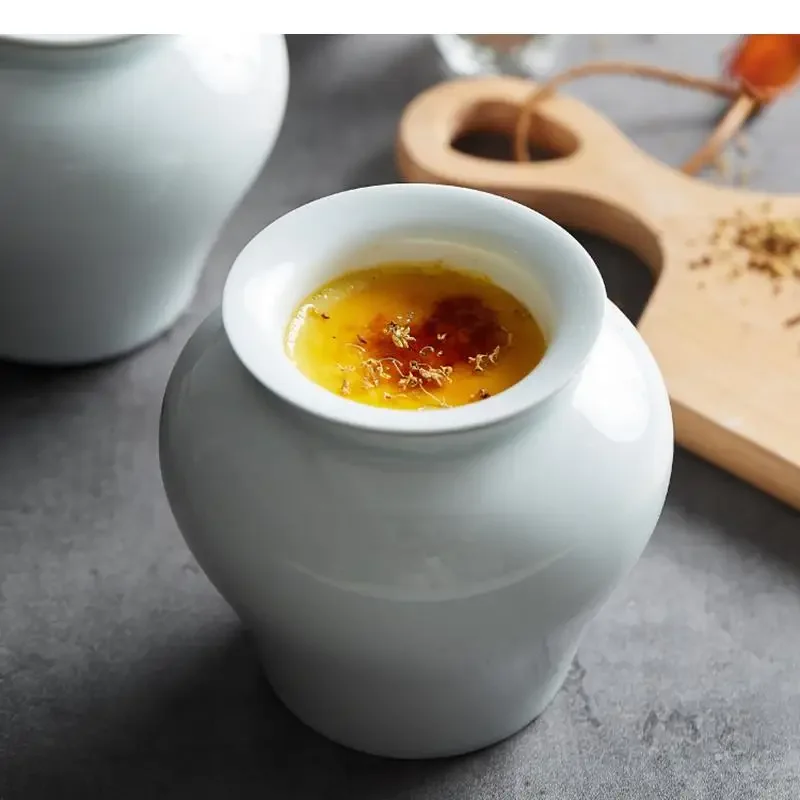 

Round Ceramic Soup Basins Snack Desserts Tray Bowl Hotel Restaurant Two Floors Tableware Yogurt Cooking Plate