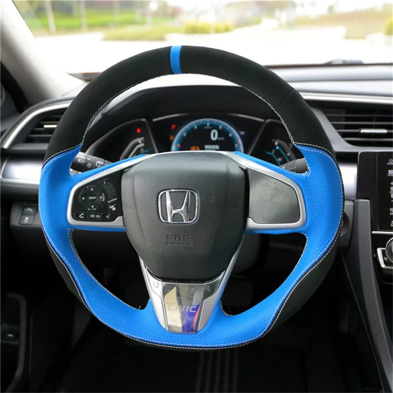 Hand-stitched Genuine Leather car steering wheel cover 100% Fit For Honda CRV 2017-2019 Clarity Civic 10 2016-2019