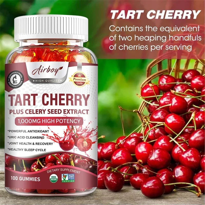 Tart Cherry Gummies - น้ํายาทําความสะอาดกรดยูริกระดับพรีเมียมเพื่อการสนับสนุนข้อต่อและการฟื้นฟูกล้ามเนื้อ