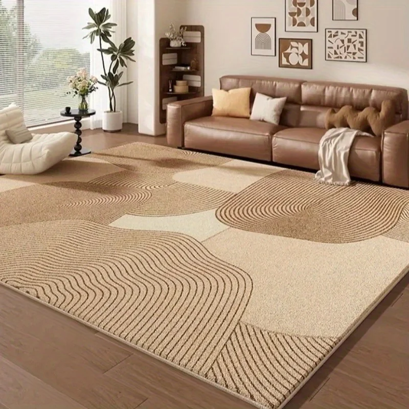 VIKAMA Modern Cream-style Living Room Carpet, Soft and Comfortable Floor Mat, Living Room and Bedroom Carpet, Home Decoration