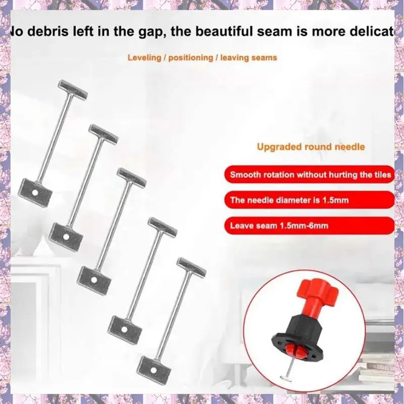 

Retail 1000Pcs Tile Leveling System For Tile Laying Reusable Steel Needles Flooring Replaceable Pin Tiling Construction Tools