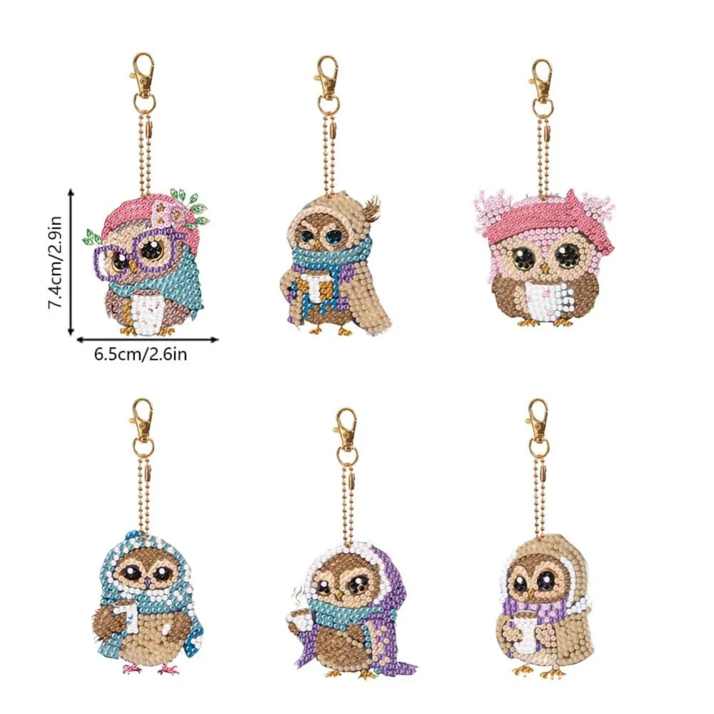 

Cartoon Owl DIY Diamond Painting studded creative car keychain cartoon animal keychain women's bag accessories