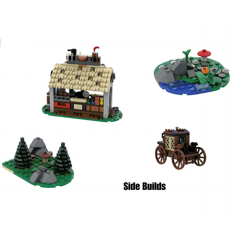 市ストリートビュー建物中世の町広場モジュラー建築 DIY テクノロジーブロックモデルパズル子供のレンガのおもちゃギフト