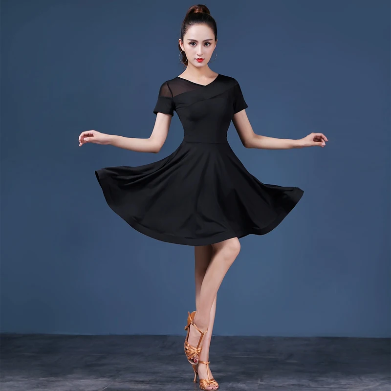 Line Dance Skirt Women Stage Costume Black Dress Female Dance Suit Wear Competition Clothing Top Latin Dancewear Modern Ballroom