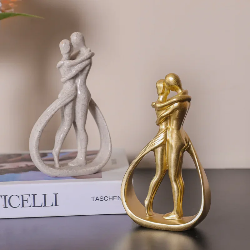 Abstract Couple Statue Modern Home Decoration Figure Sculptures Figurines for Interior Aesthetic Living Room Family Ornaments