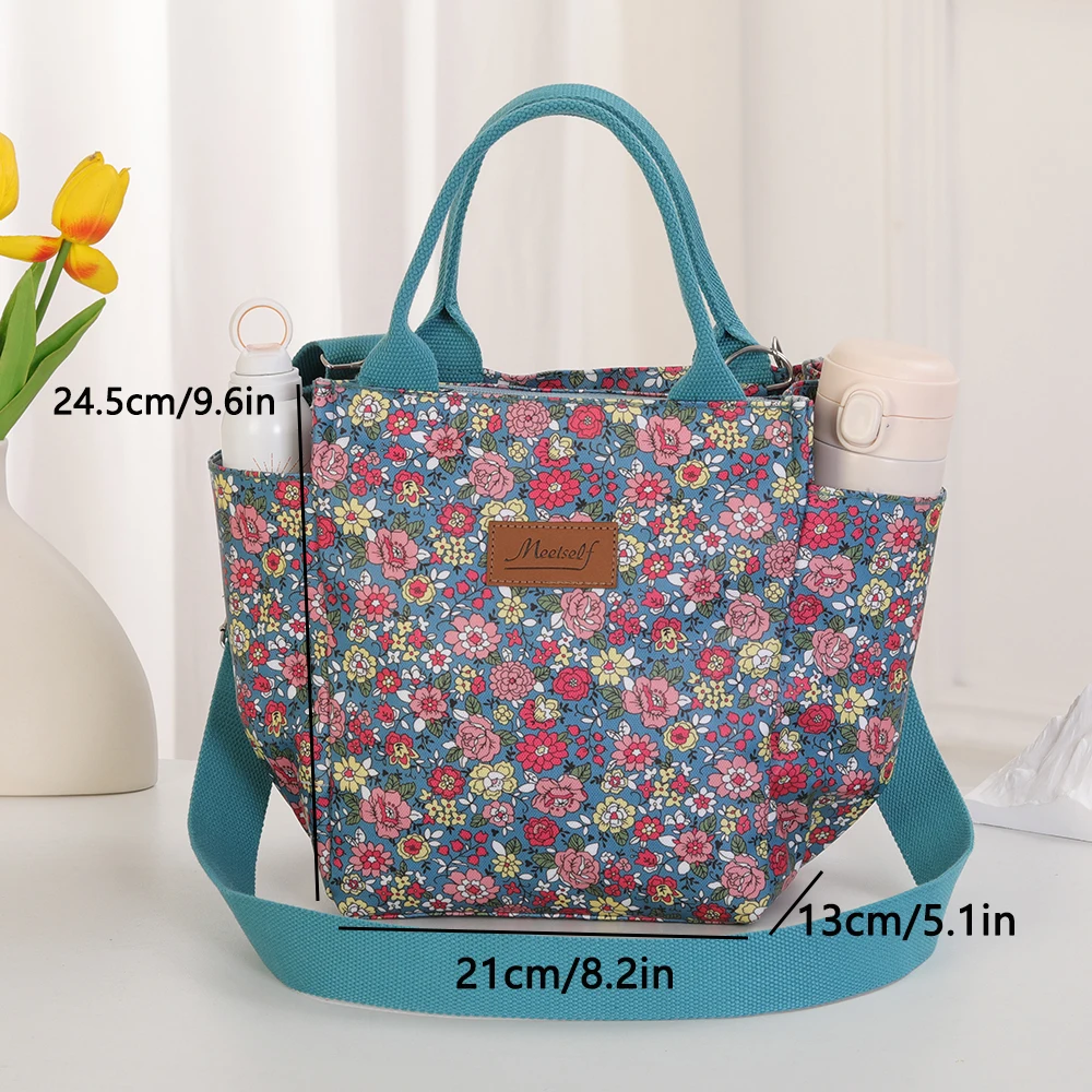 Waterproof Tote Bag Lunch Box Organizer Portable Travel Organizer Crossbody Storage Bag Stylish Printed Large-Capacity Oxford C