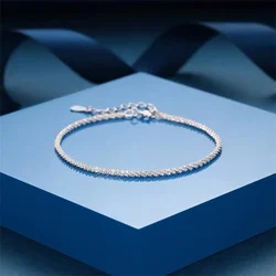 SOMILIA S925 Sterling SilverSparkling Glitter Bracelets  18K gold Plated   Bracelet   High Quality DIY Lady Strap Jewelry Gift