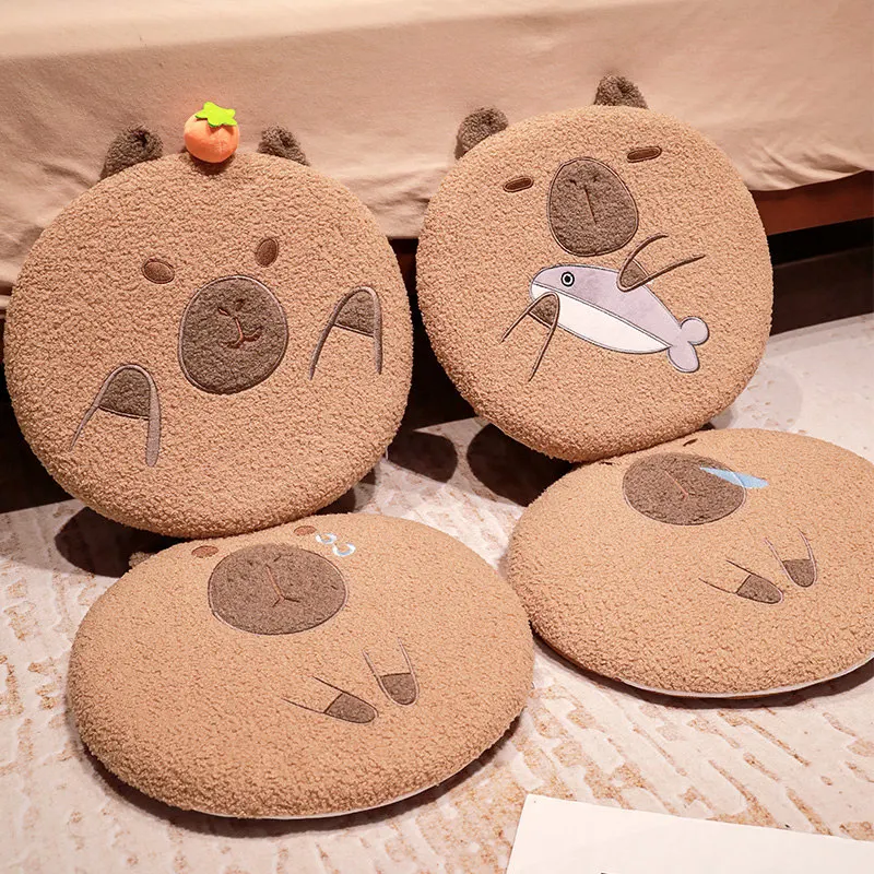 Capybara Toy Cartoon Memory Foam Seat Cushion For Chair Kawaii Home Collection Chair Cushion 40cm Round Shape Cute Floor Cushion