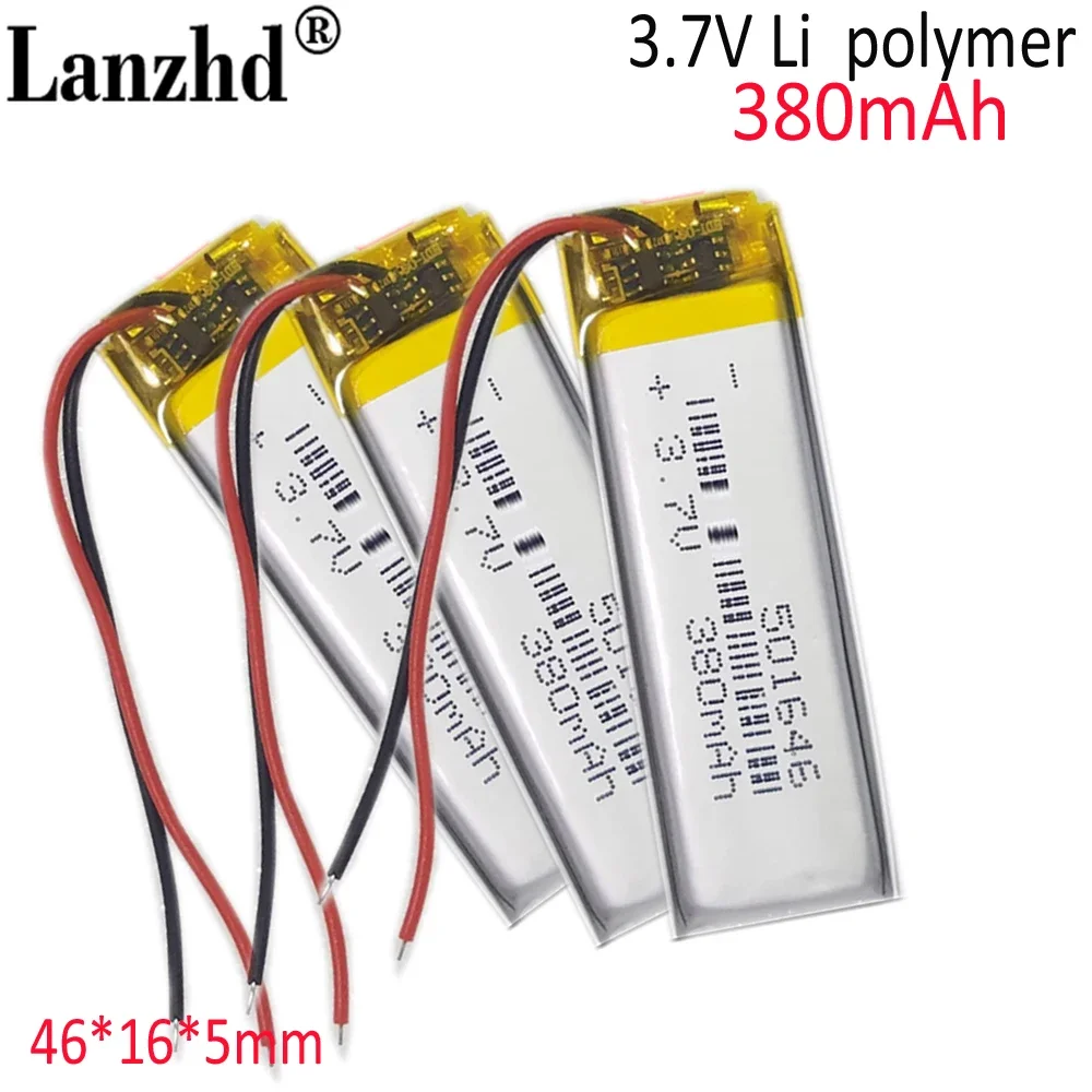 3.7V 380mAh 501646 Li-polymer Lithium Polymer Ion Battery For Page turning pen Point reading pen 501745 501645 501550 battery