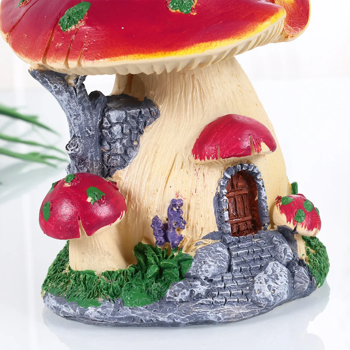 Purple Mushroom Creative Mini Resin Micro Landscape for Fairy Garden Bonsai Terrarium Moss Microeconomics Decor