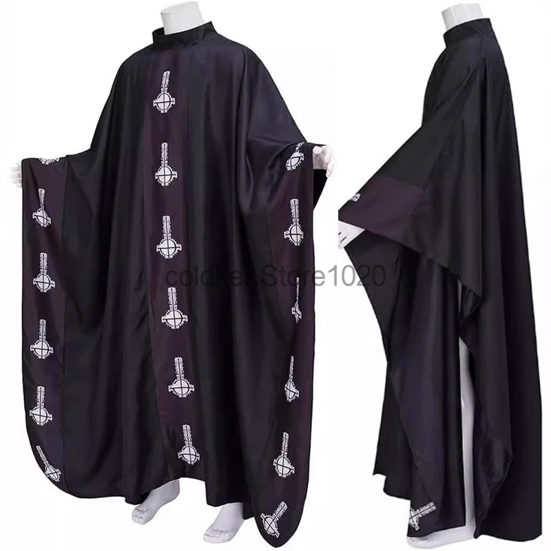 New Emeritus Cosplay Costume Medieval Black Wizard's Robe With Hat Halloween Carnival Party Pagan Gothic Cloak Suit Men Women