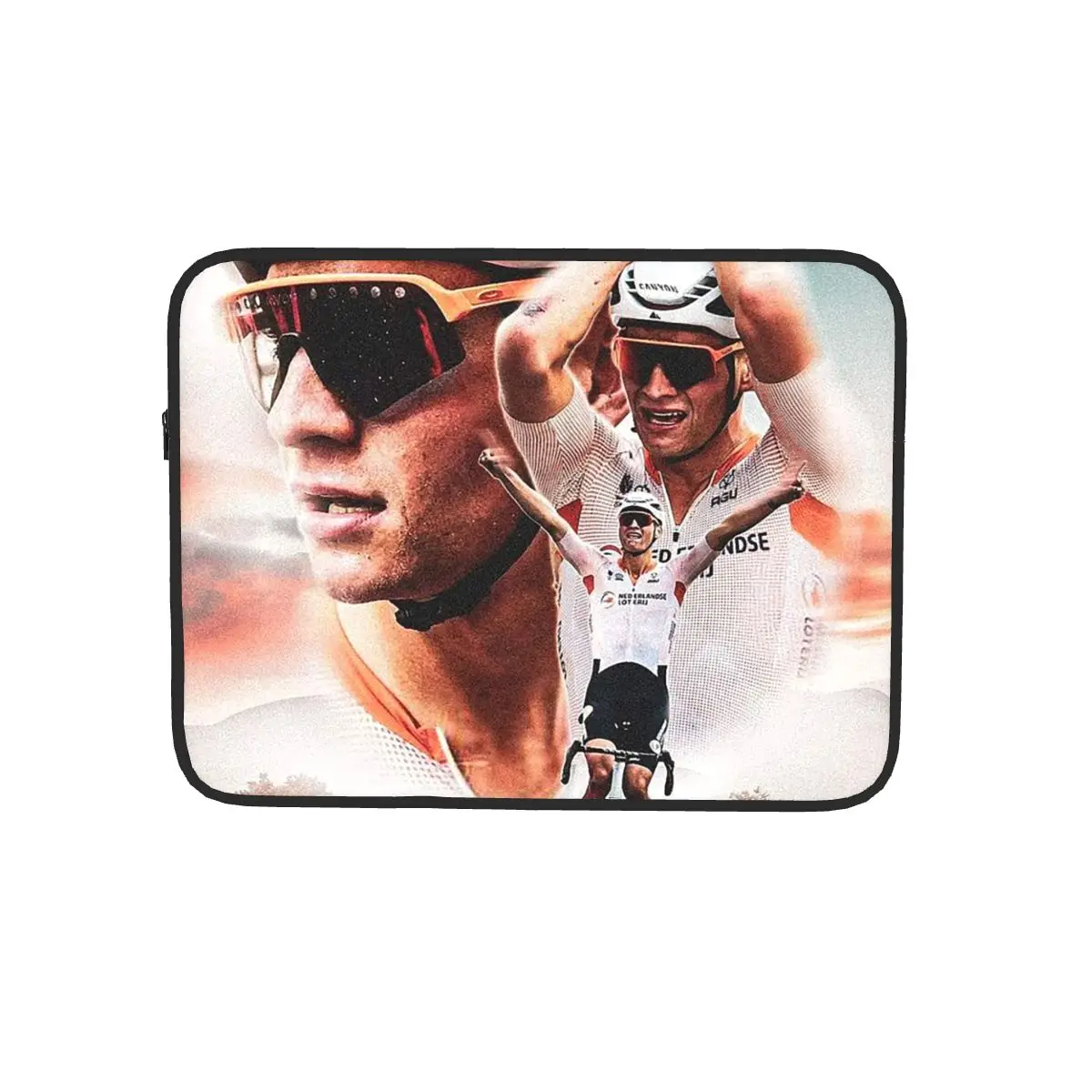 Funda para portátil, estuche, funda protectora para tableta, resistente a golpes, con diseño de Mathieu Van Der Poel, ciclista holandés.
