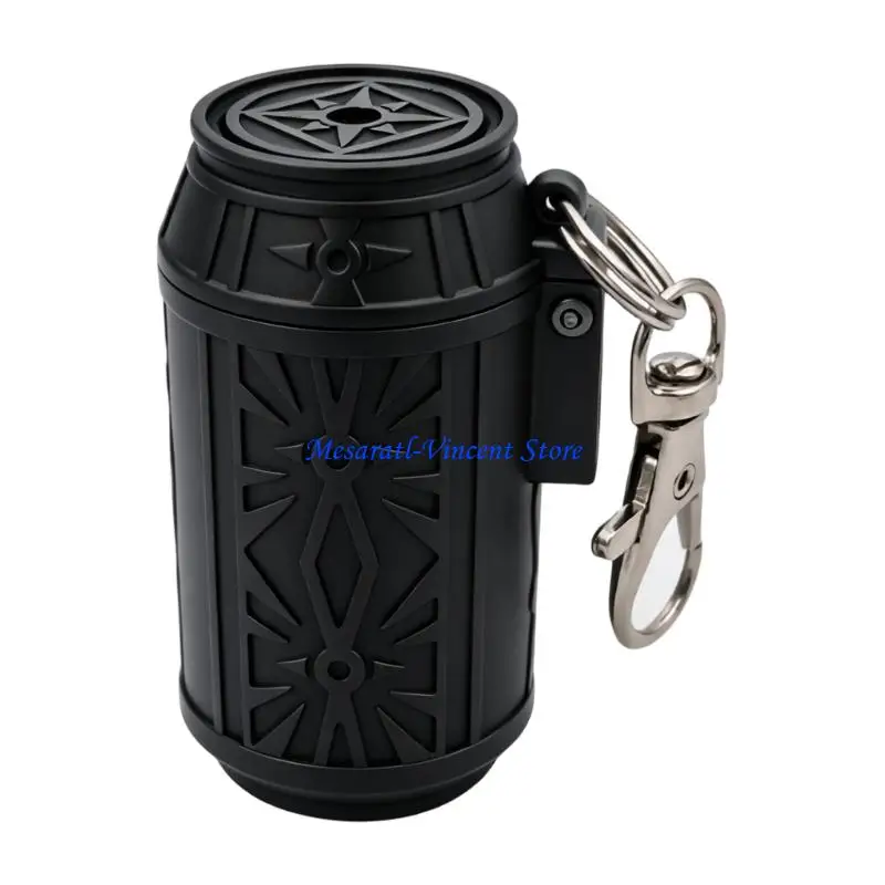 A70F Metal Pocket Ashtray Debris Tray with Lid for Car Use, Keychain Clip Canister and Textured Ashes Case for Commute Carry