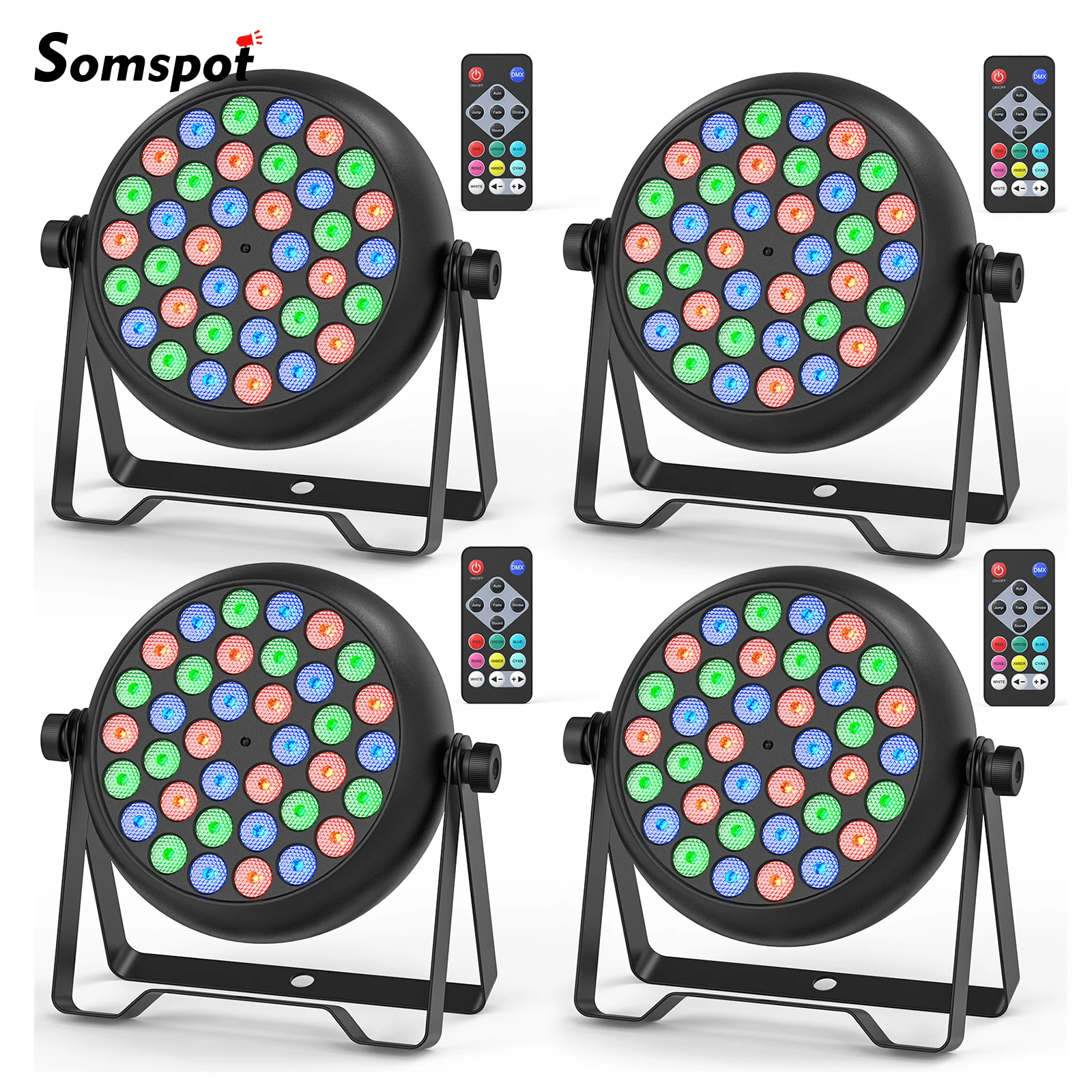 

Somspot 1/2/4 шт. 36 светодиодов Par Light RED DJ Disco Party Lights сценический эффект освещения проектор для концертного церковного свадебного театра
