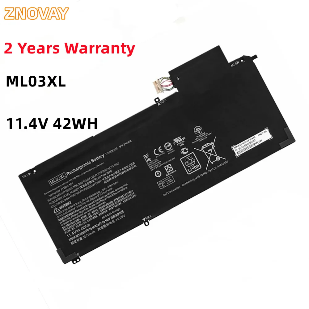 

ZNOVAY ML03XL Laptop Battery For Hp Spectre X2 12-A011TU A012TU 12-a003ng 12-a001dx TPN-Q165 HSTNN-IB7D 814060-850 HSTNN-IB7