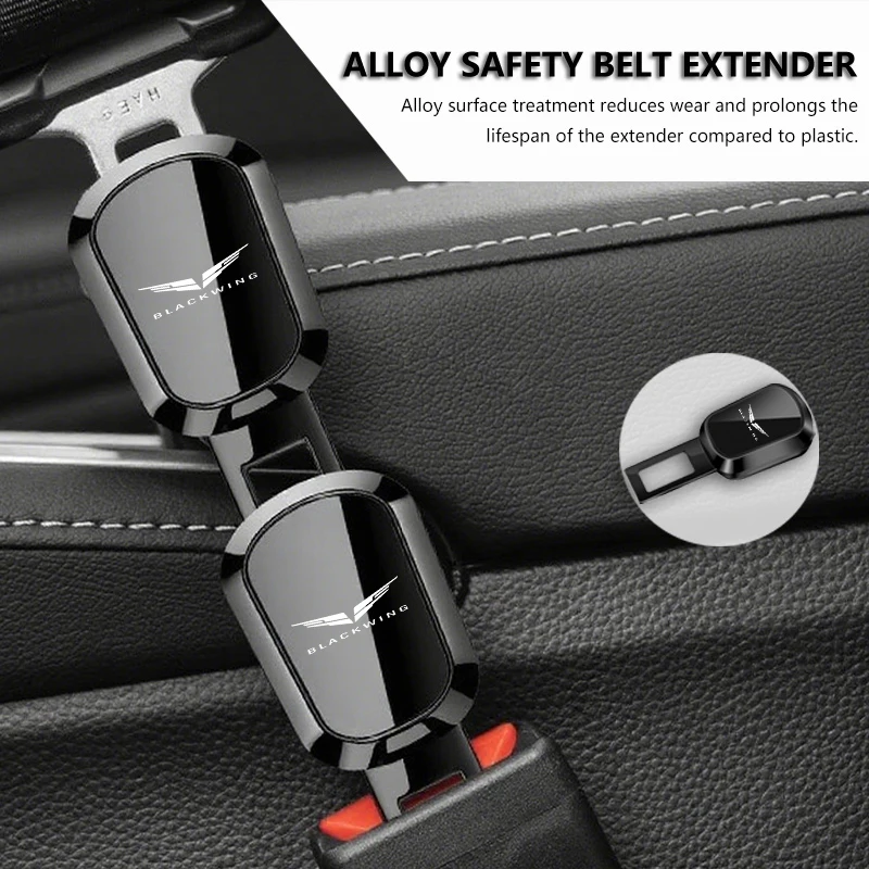 Car Logo Seat Belt Plug Mirror Alloy Safety Belt Extend Lock Buckle Auto Accessories For Cadillac Optiq Vistiq Escalade IQ XT4