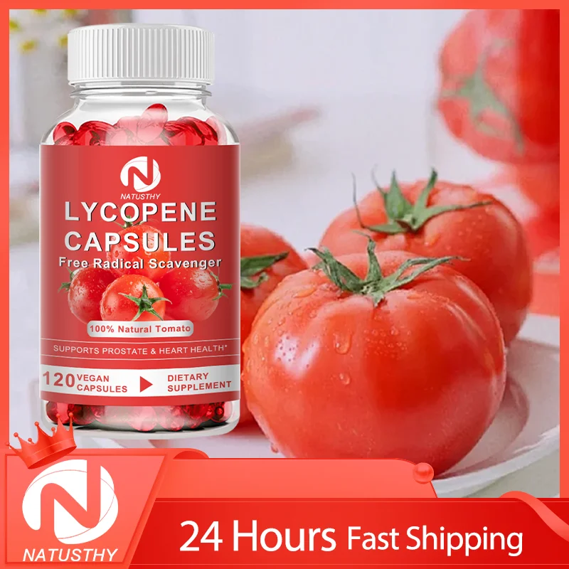 

100% Natural Tomato Extract Pure Lycopene 60mg - For Prostate, Heart Health, Antioxidant Activity, Immune System, Skin Health