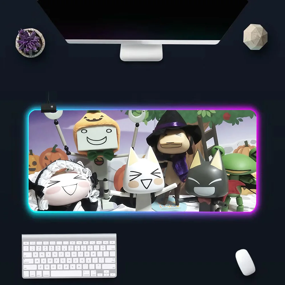 Cartoon Inoue Toro Schattige Rgb Pc Gamer Toetsenbord Muismat Muismat Led Gloeiende Muismatten Rubber Gaming Computer Mausepad