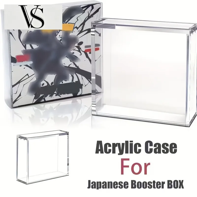 2 Pack 1/ 5Mm Acrylic Thick Display Boxes for Japanese Showcasing Boxes Booster Display Case for Game Trading Card Box Tcgptcg