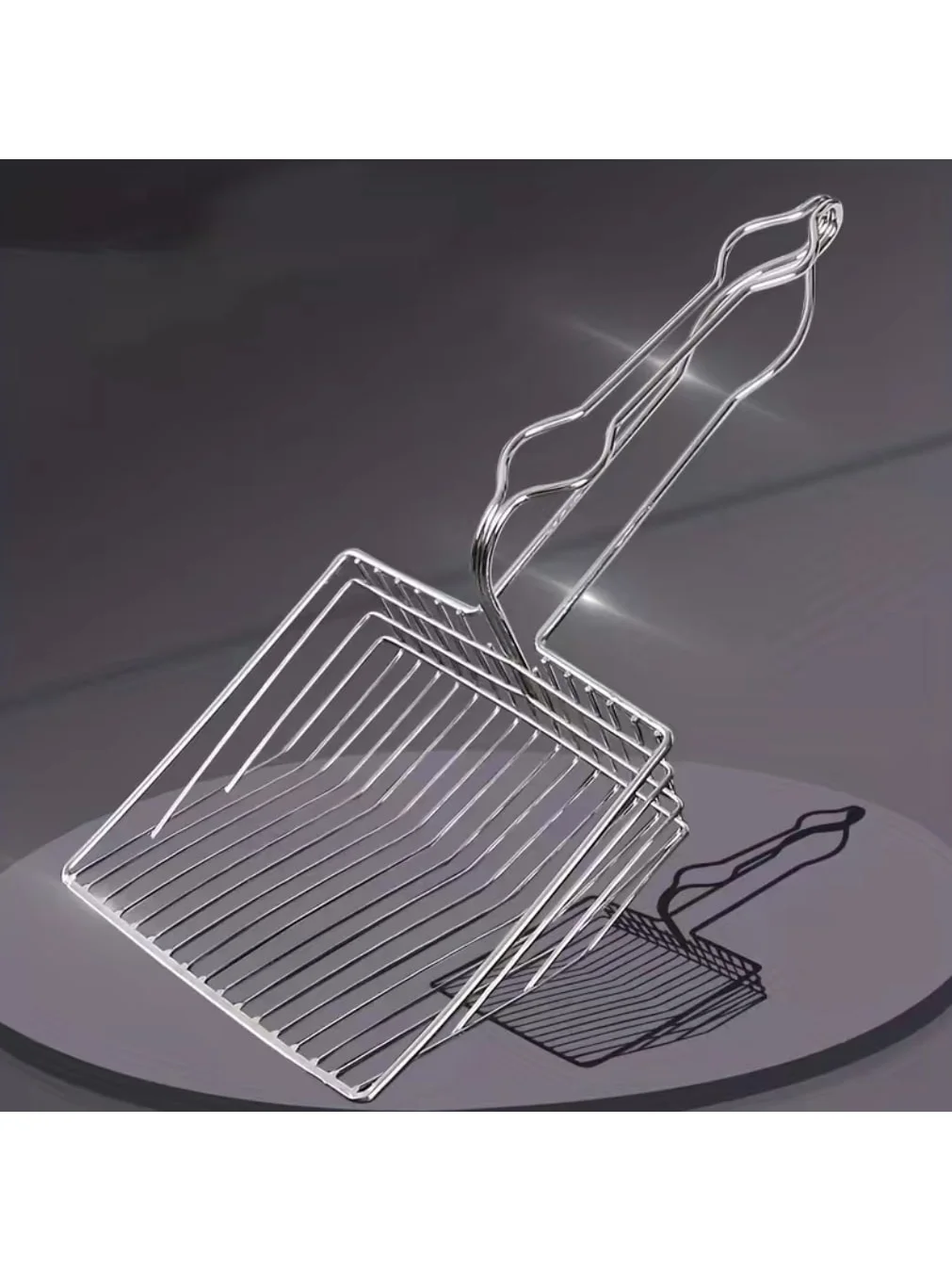 1pcs  Stainless Steel Cat Litter Scoop With Hook Large Mesh Cat Pooper Scooper Litter Box Cleaner