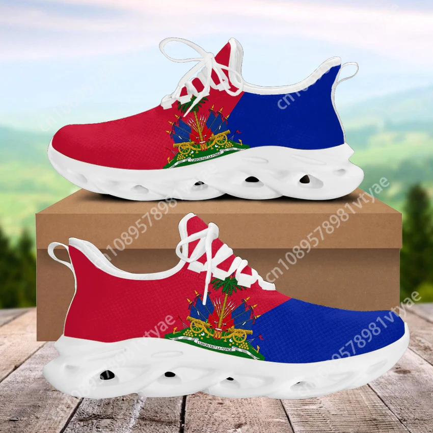 Shoes for Women Classic Haiti National Flag Blade Running Casual Sneaker Breathable Footwear Custom Trainer Zapatos Para Hombres