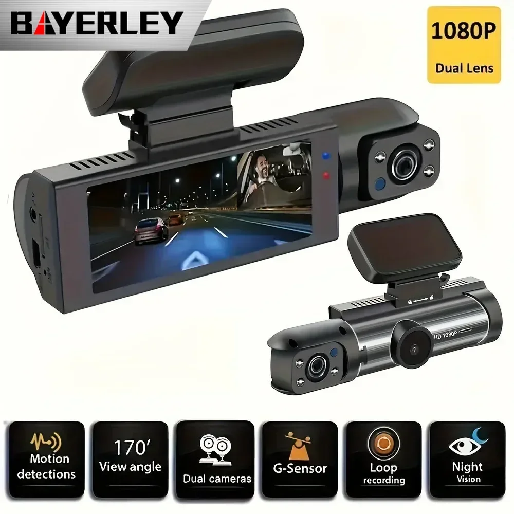 Bayerley M8 High Definition Night Vision 1080P Car 360 Degree Front  Double Mirror F2.0 1080pWifi 3 Inch  DVR/Dash Camerar