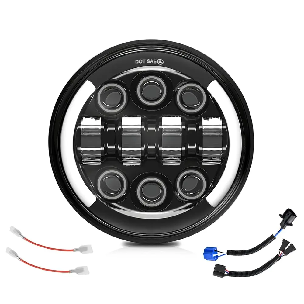 

Ailexpress Recommendation - 5-3/4 5.75 LED Headlight Motorcycle 3500LM Round Headlight Hi/Lo Beam Crescent DRL Amber Turn Signal