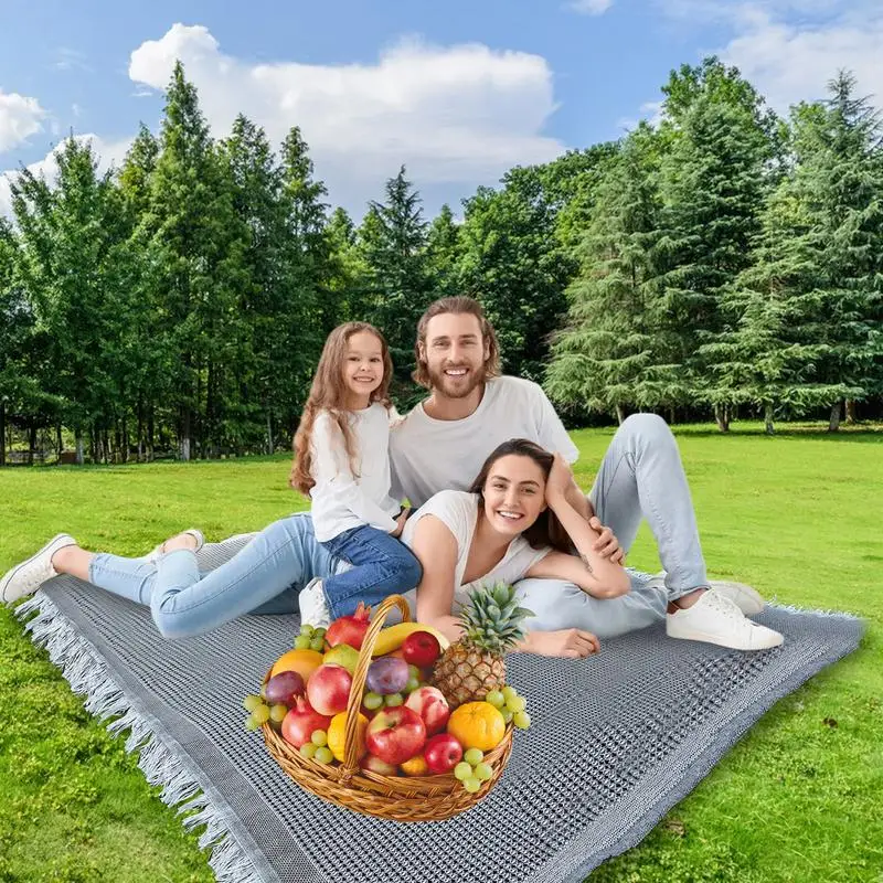 

Picnic Blanket Foldable Outdoor Camping Blankets Portable Family Grass Play Mats For Lunch Travel Music Festivals Hiking Park